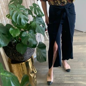 Zara split leg tie front pants